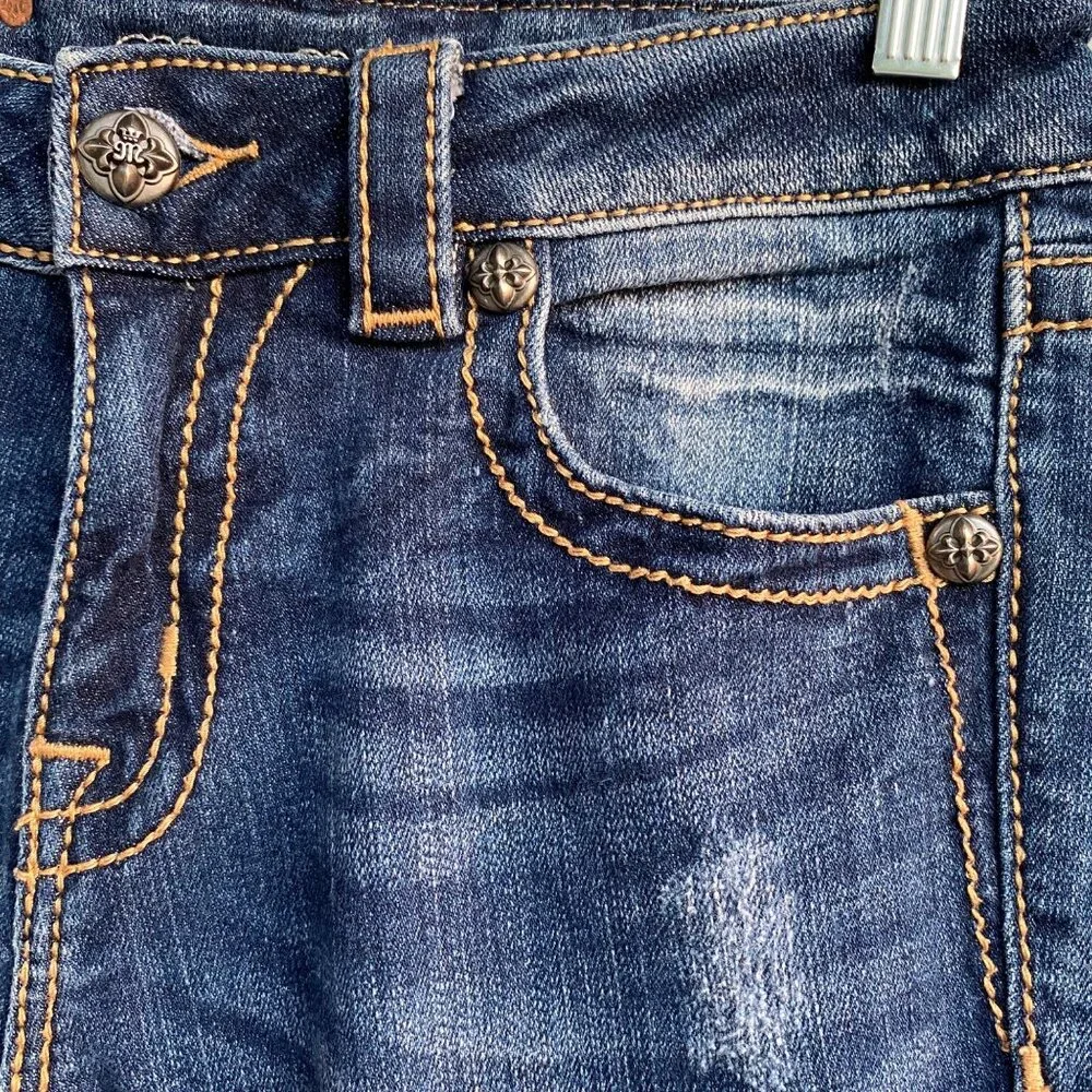 Miss Me JE5014F432 Flare Jeans Distressed Dark 26 - Picture 12 of 16